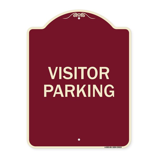Reserved Parking Visitor Parking Heavy-Gauge Aluminum Architectural Sign, 24" x 18", BU-1824-23019